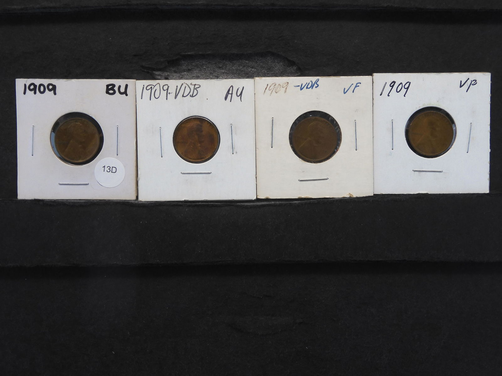 (4) 1909  Lincoln Cents-(2-VDB, 2-P'S (1 of 5)