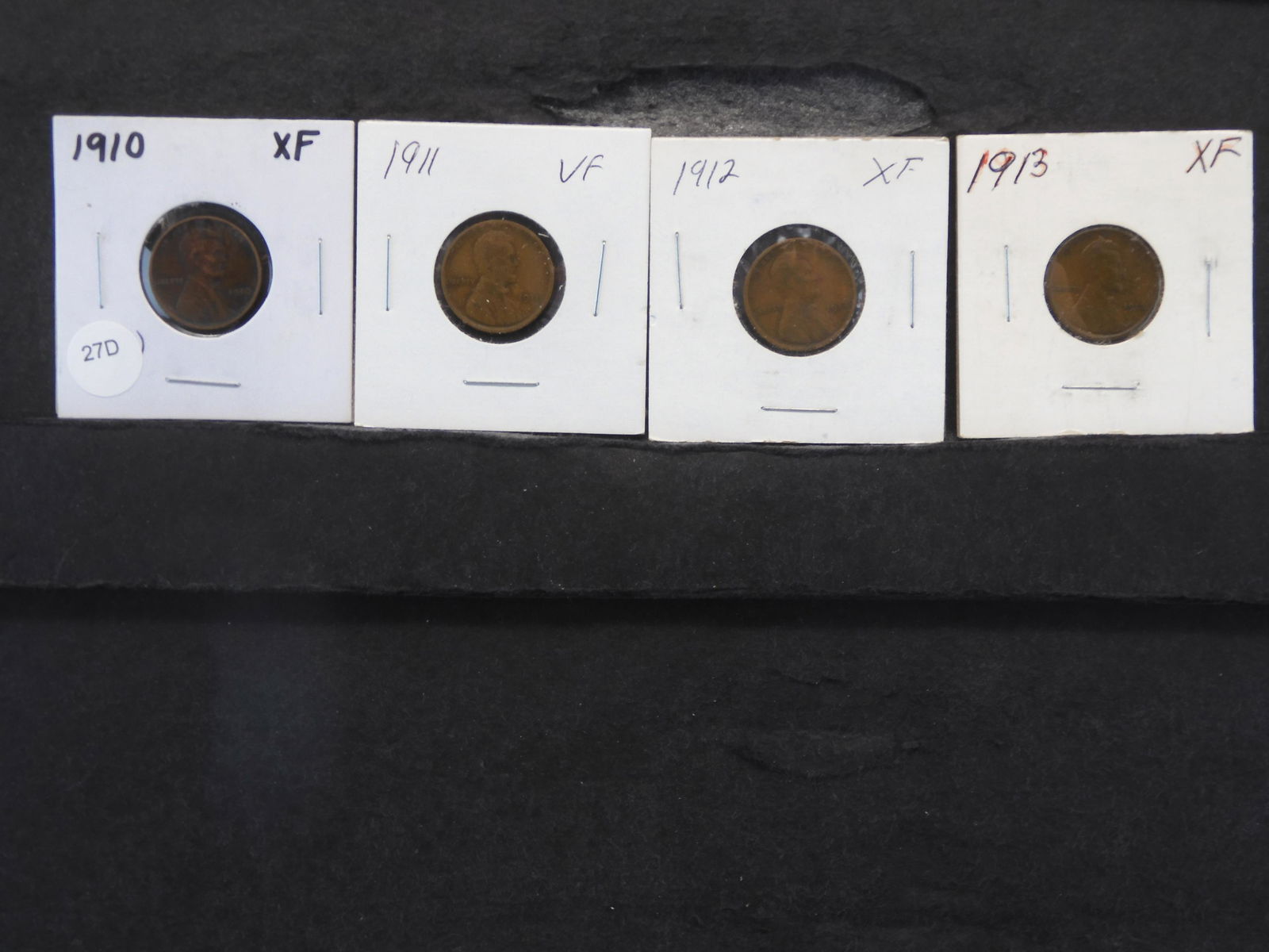 (4) Lincoln Cents 1910-1913 ,1-VF-3-XF, Nice Early Cents (1 of 7)