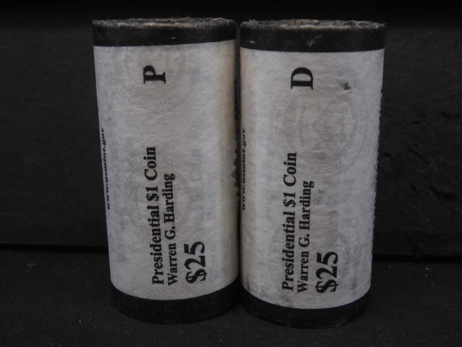 P & D US Mint Rolled Warren G Harding Presidential Dollars (1 of 3)