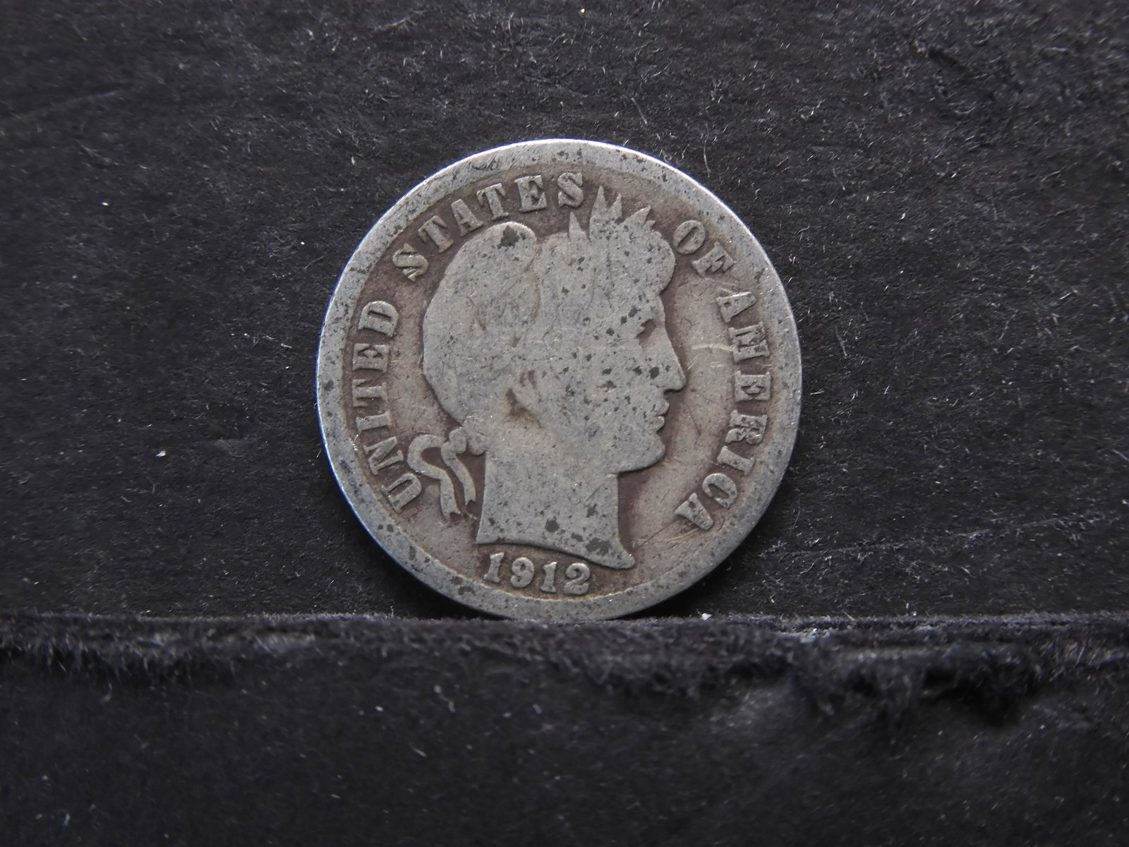 1912 (SILVER/90%) BARBER DIME/110 YEARS OLD! (1 of 2)