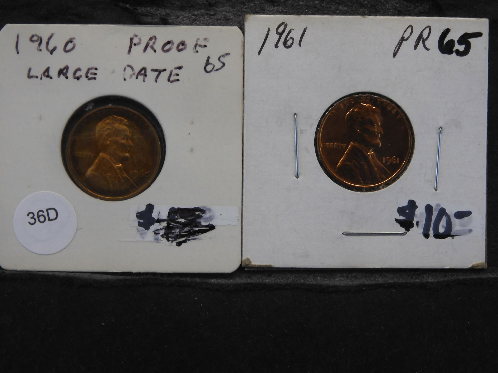 (2) Proof Lincoln Memorial Cents 1960 LD, 1961, Large Date PR (1 of 3)