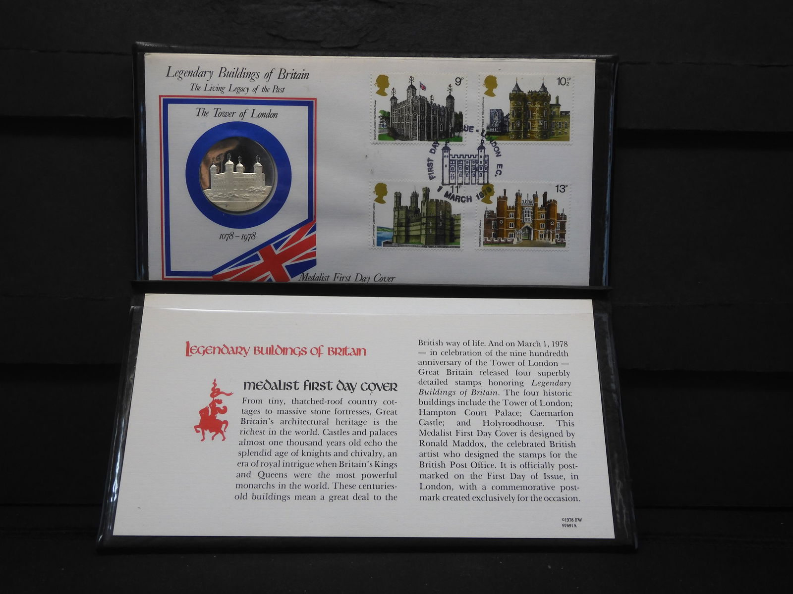 1978 The Tower of London Sterling Silver Coin & First Day Cover (1 of 6)