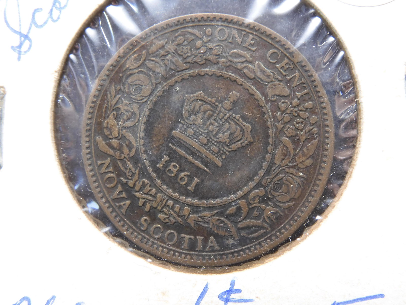 1861 Nova Scotia 1 Cent. Fine. (1 of 3)