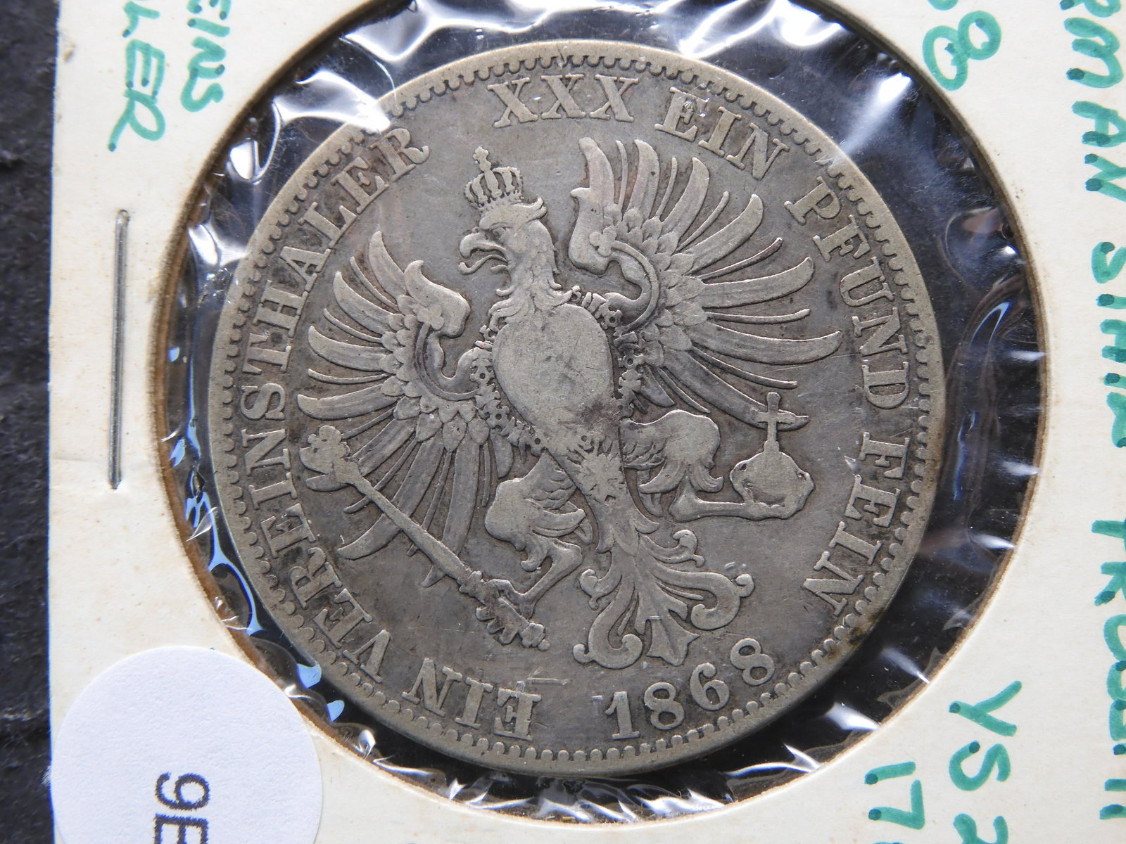 1868-A German State, Prussia (Ein Vereins) Thaler. (1 of 3)