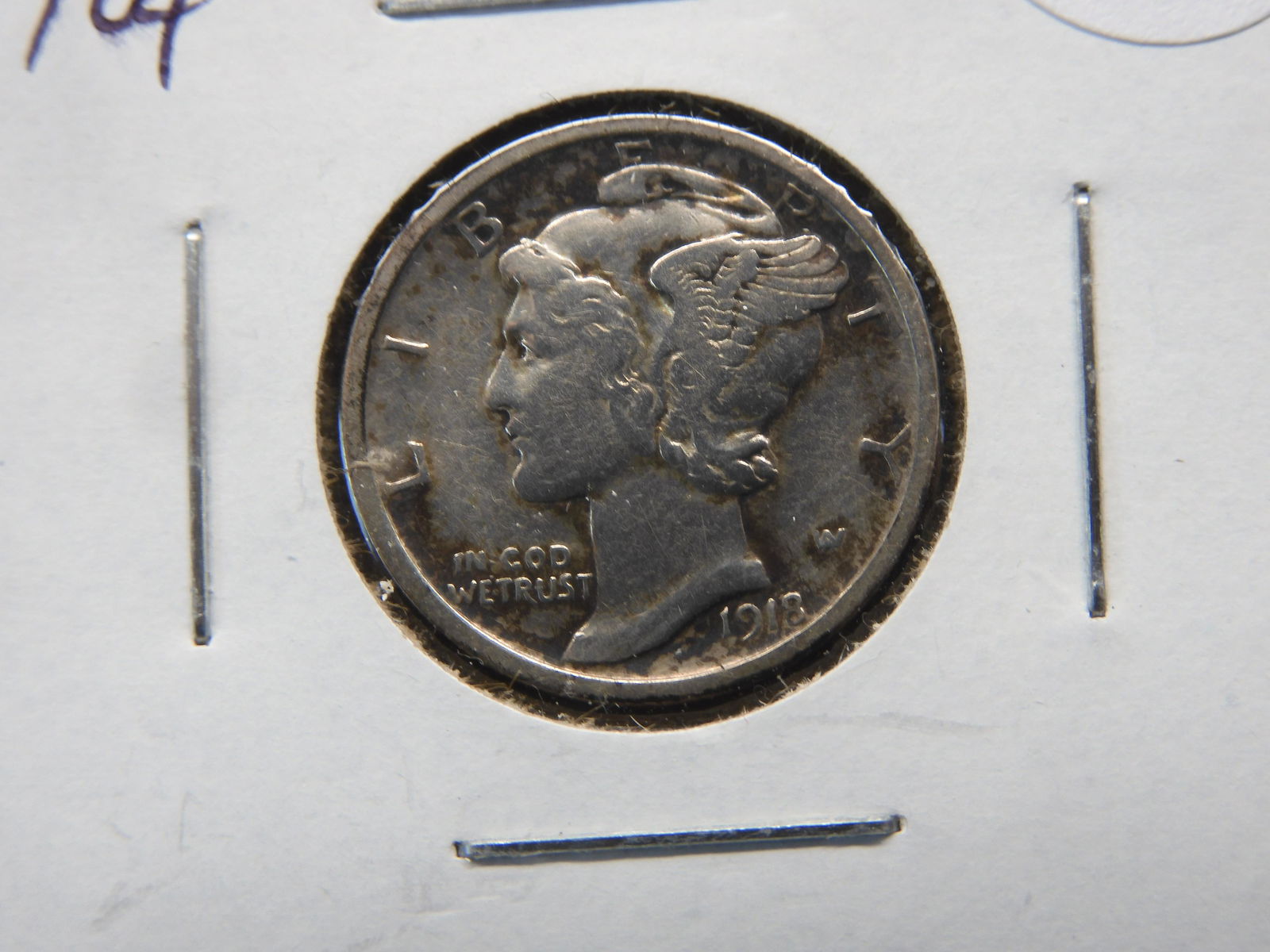 1918-D Mercury 10c.  VF+. (1 of 3)