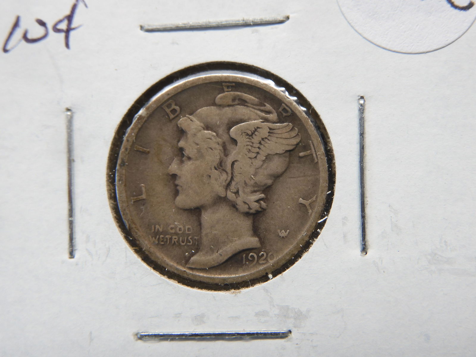 1920-D Mercury 10c.  Fine+. (1 of 3)