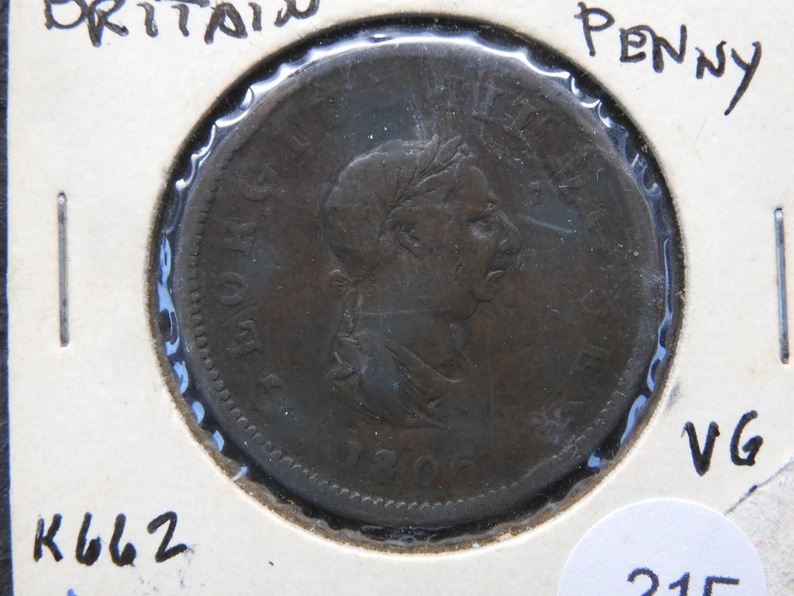 1806 Great Britain Half Penny.  VG. (1 of 3)