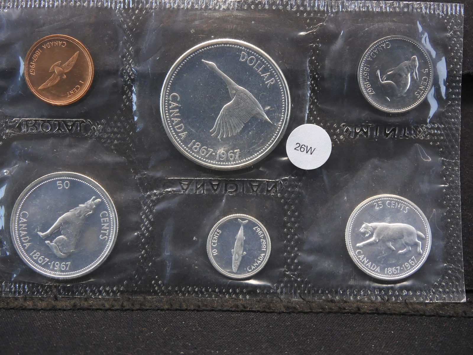 1967 Canadian Proof like Set contains four silver Coins (1 of 2)