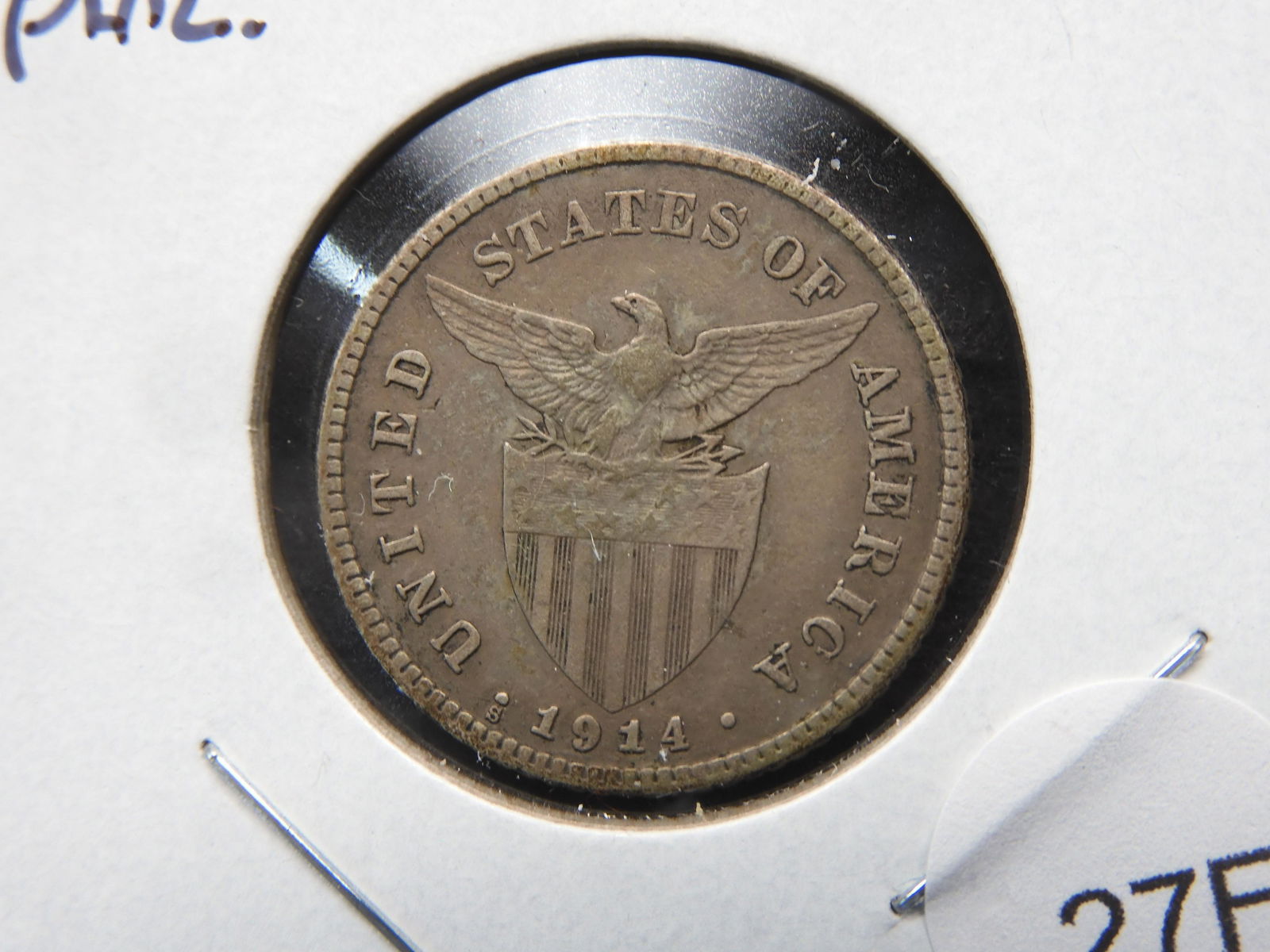 1914-S Philippines Silver20 Centavos. (1 of 3)