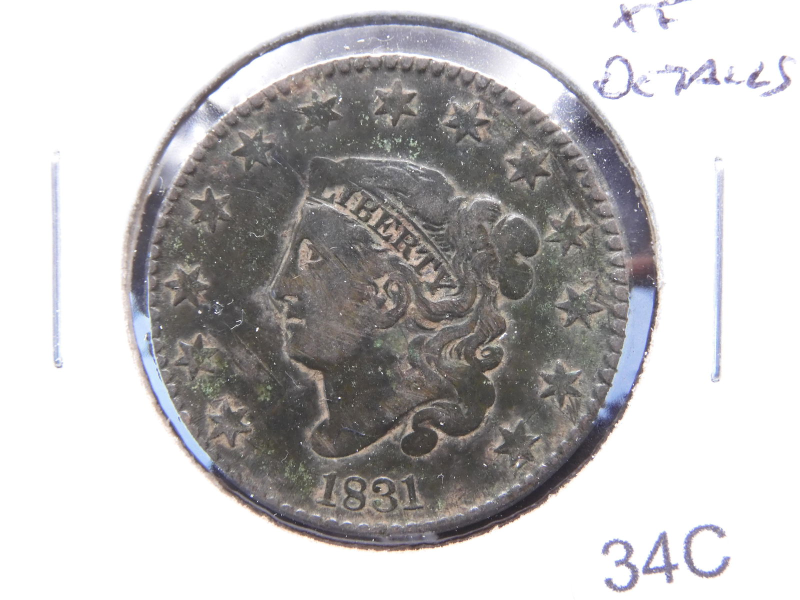1831 Large Cent.  XF Details. (1 of 3)