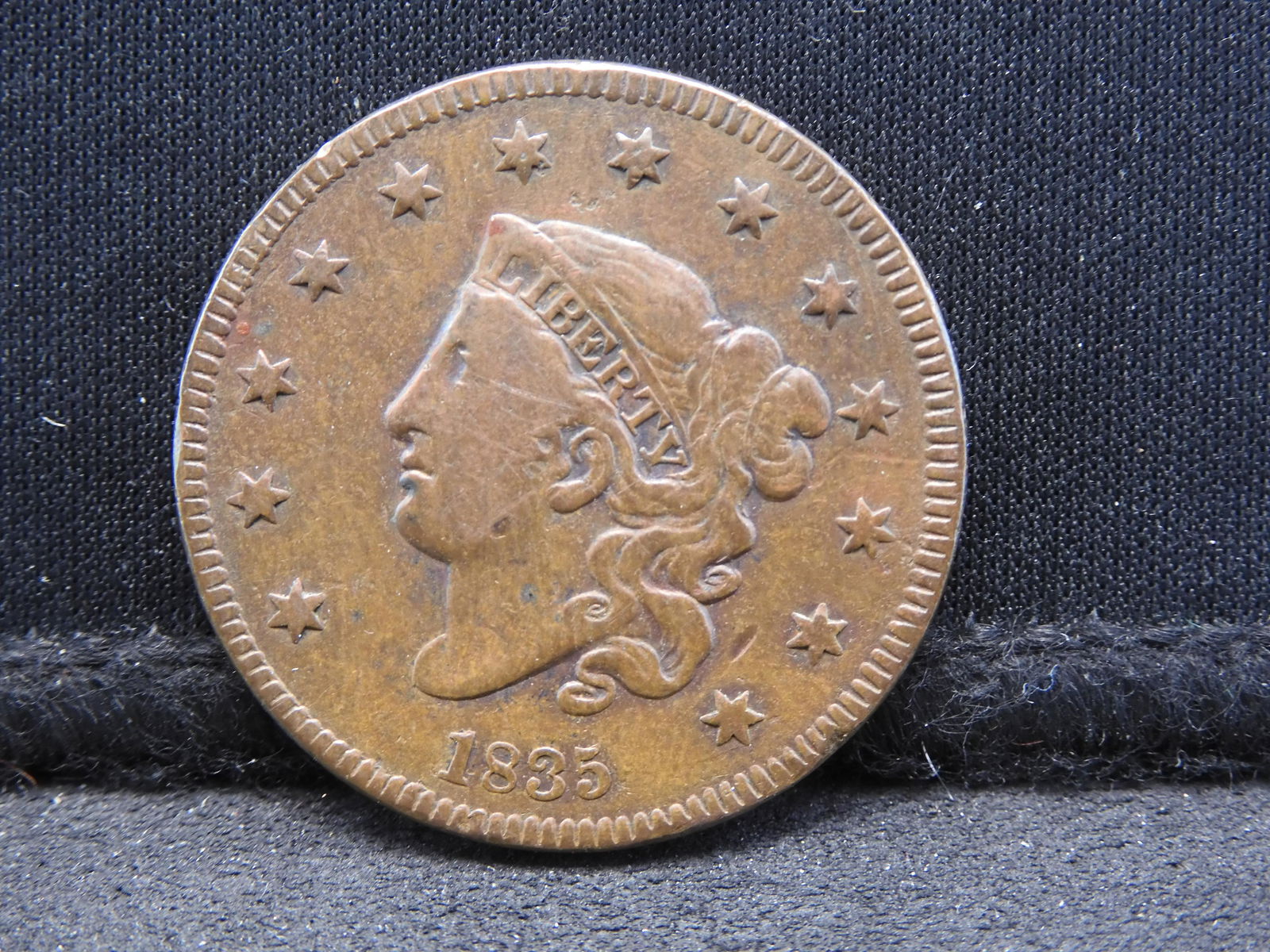 1835 Matron Head Small 8 and Stars Large Cent (1 of 2)