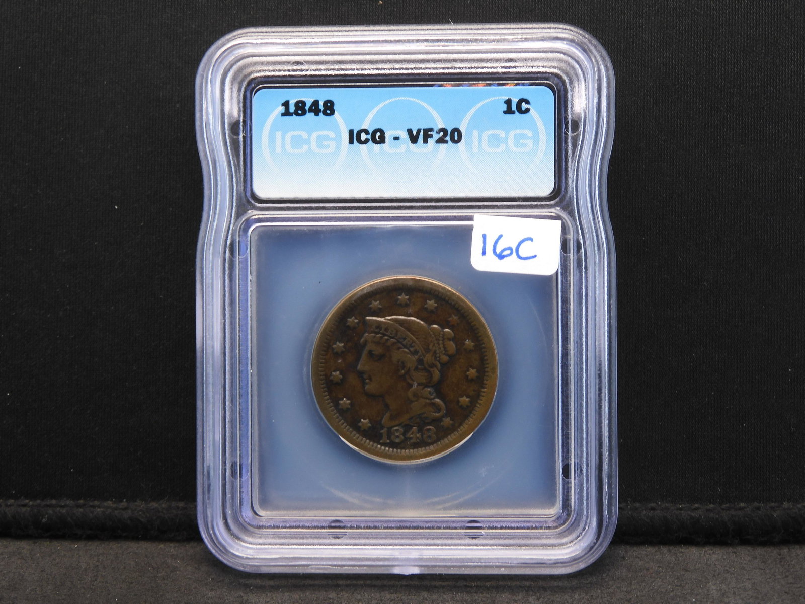 1848 Large Cent ICG VF 20 (1 of 4)