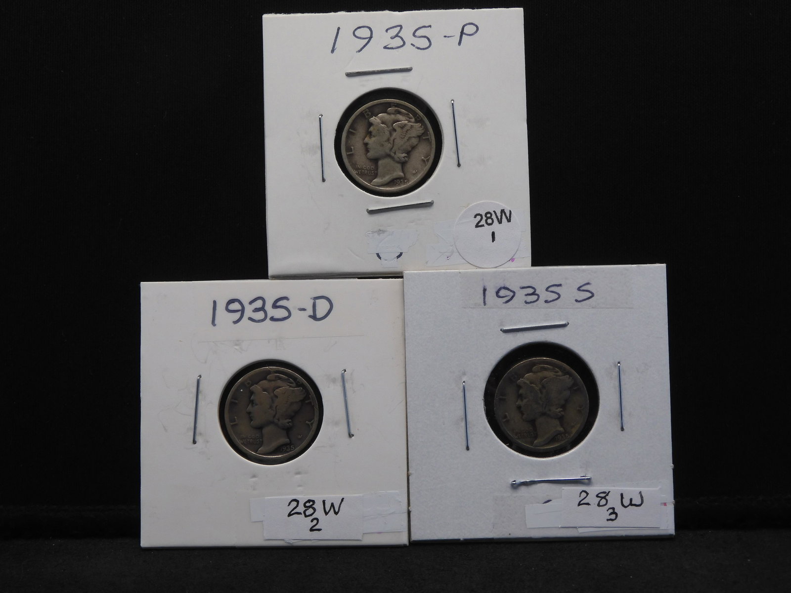 1935 P,D,S Mercury Dimes (1 of 7)