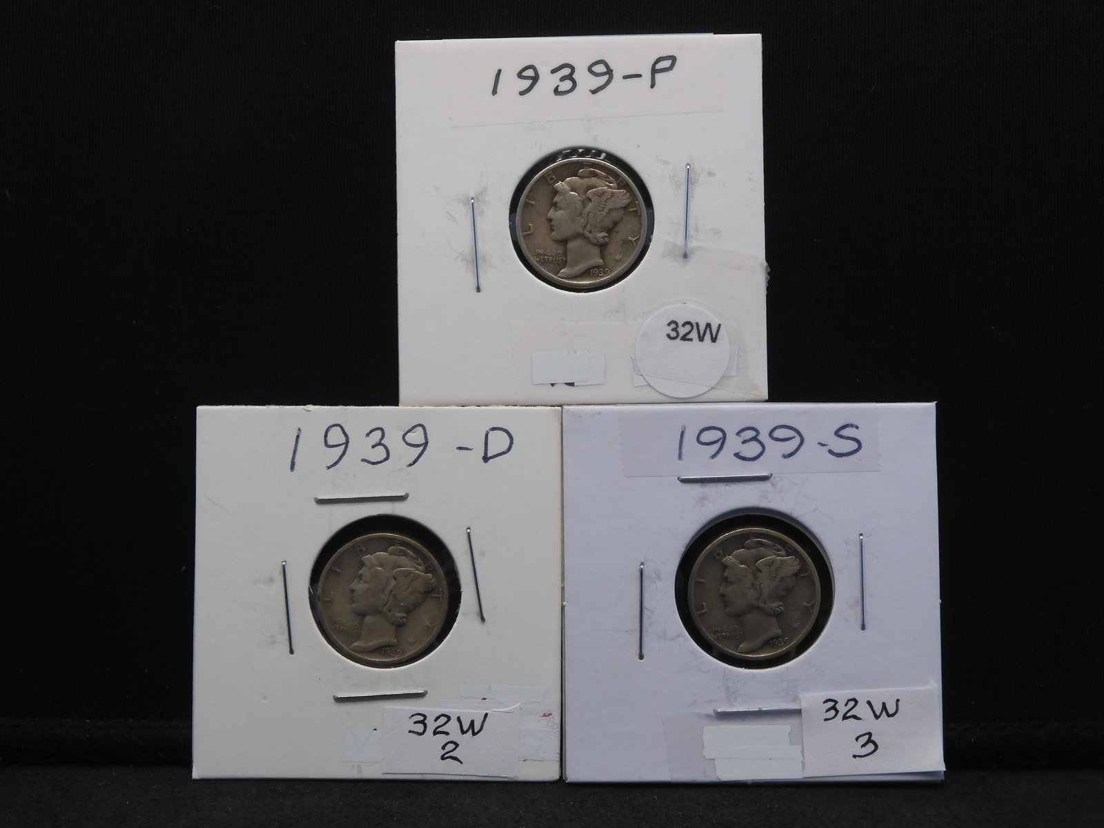 1939 P,D,S Mercury Dimes (1 of 7)