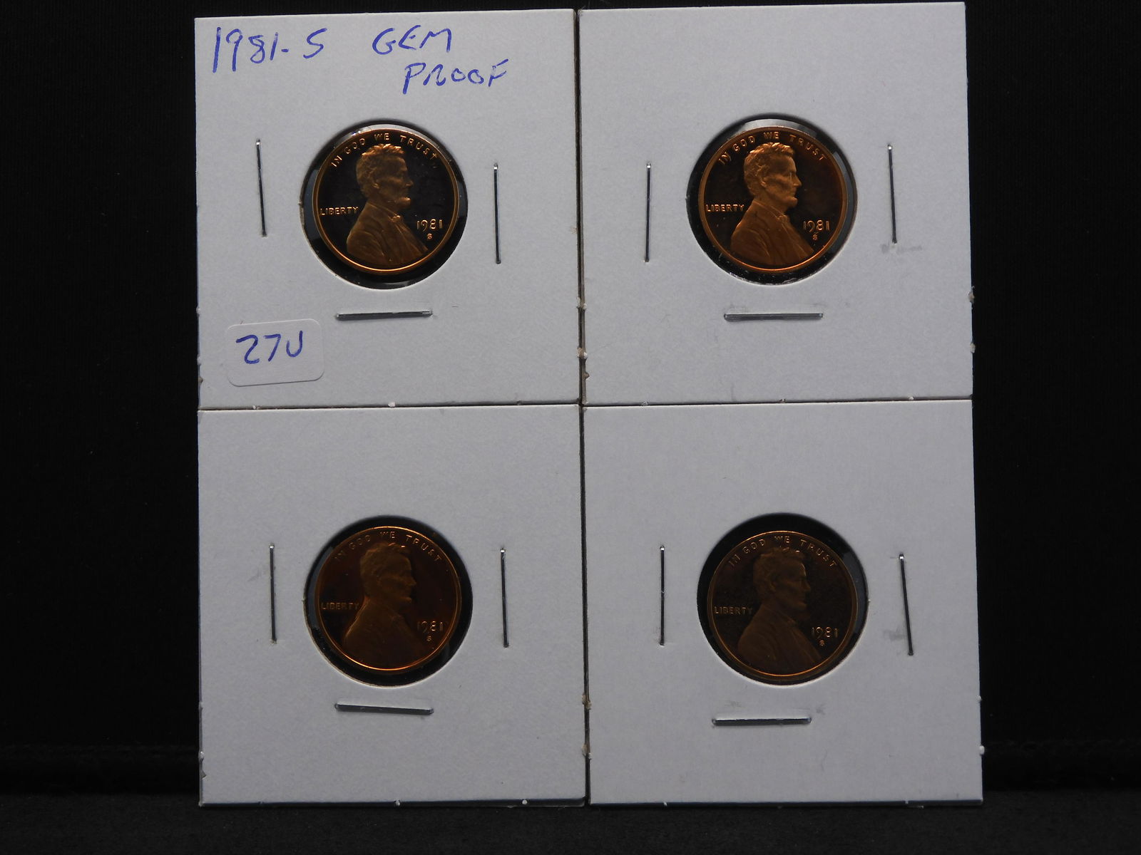 4-1981-S Gem Proof Copper Lincoln Cents. (1 of 9)