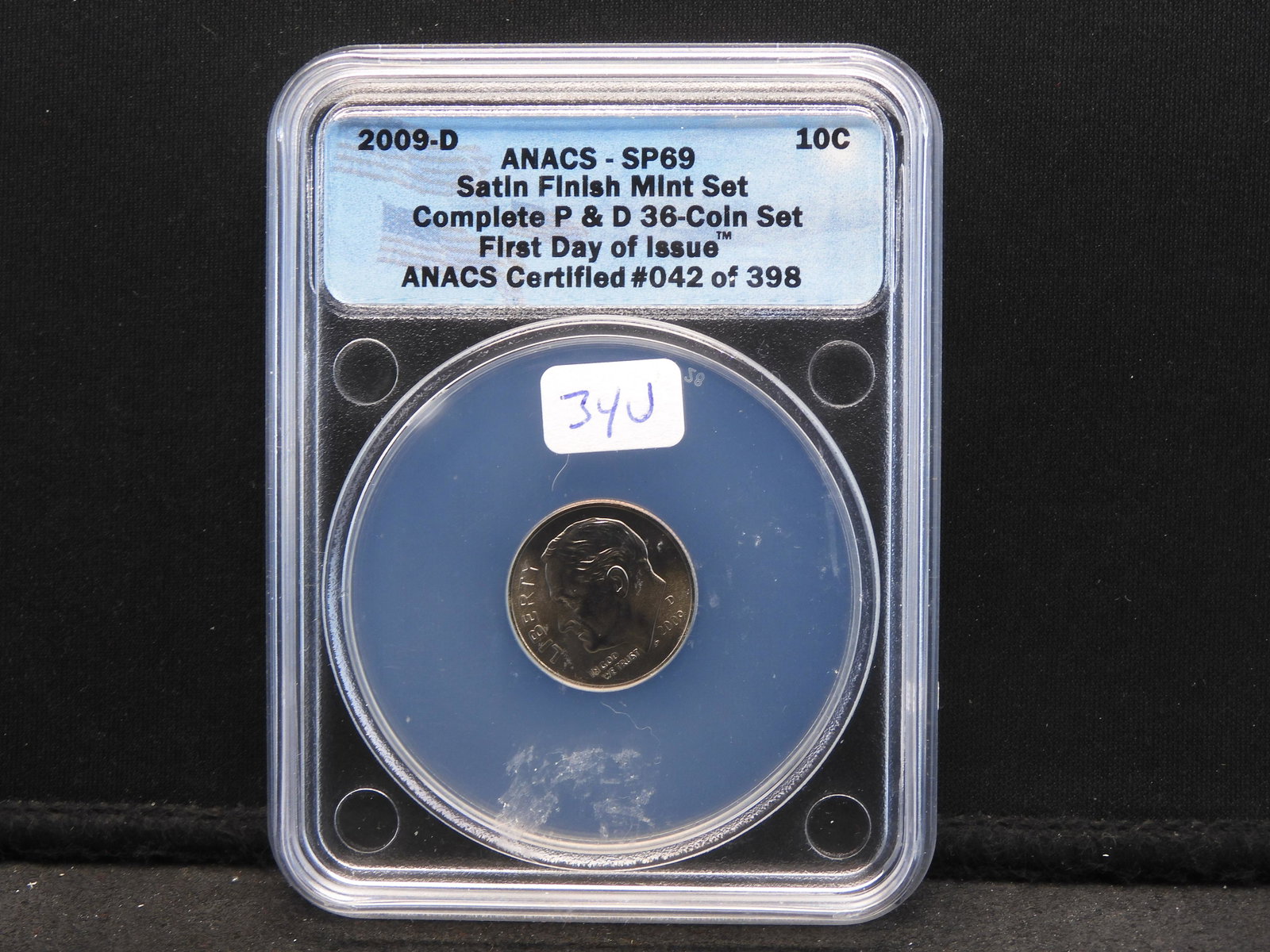 2009-D ANACS SP69 Special Satin Finish Roosevelt Dime: 2009-D ANACS SP69 Special Satin Finish Roosevelt Dime