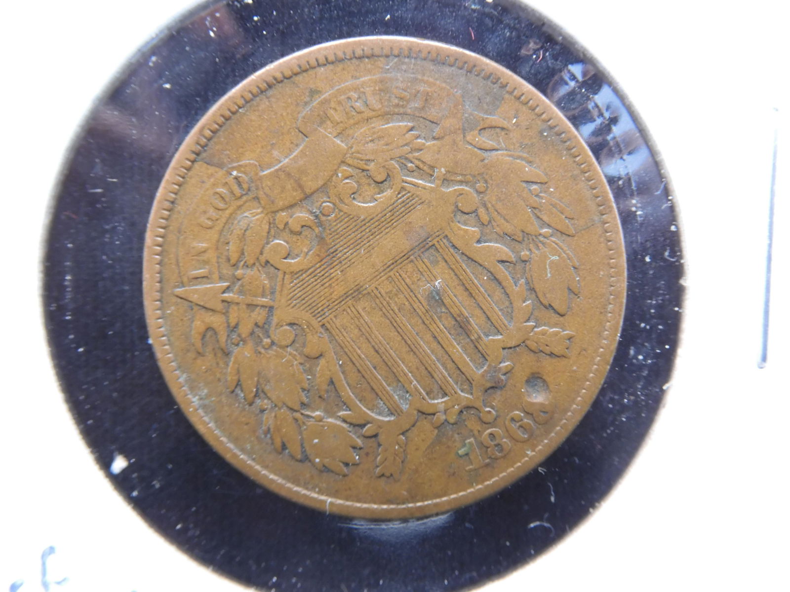 1868 2- Cent U.S. Coin with nice Detail. (1 of 3)