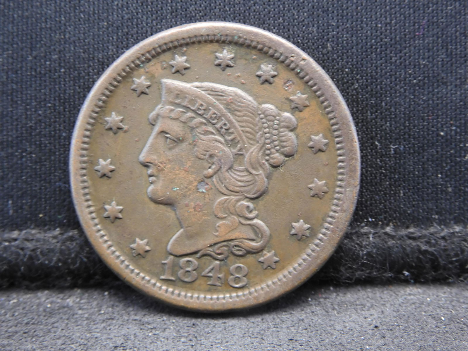 1848 Braided Hair Large Cent - Great Detail (1 of 2)