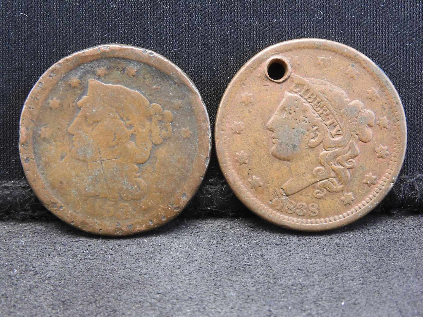 1838 & 1853 Large Cents - Great Fillers!! (1 of 2)