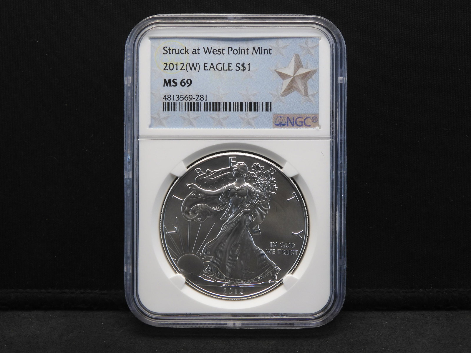 2012-W NGC MS69 Struck at West Point Mint American Silver Eagle (1 of 4)