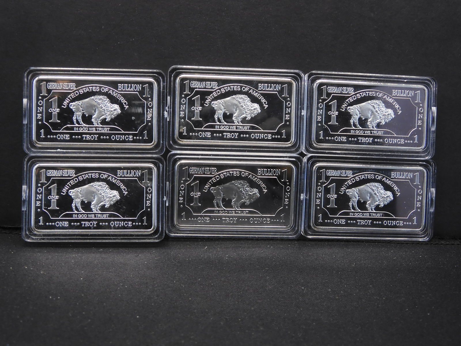 (6) Clad One Troy Ounce German Buffalo Collector Bars (1 of 3)