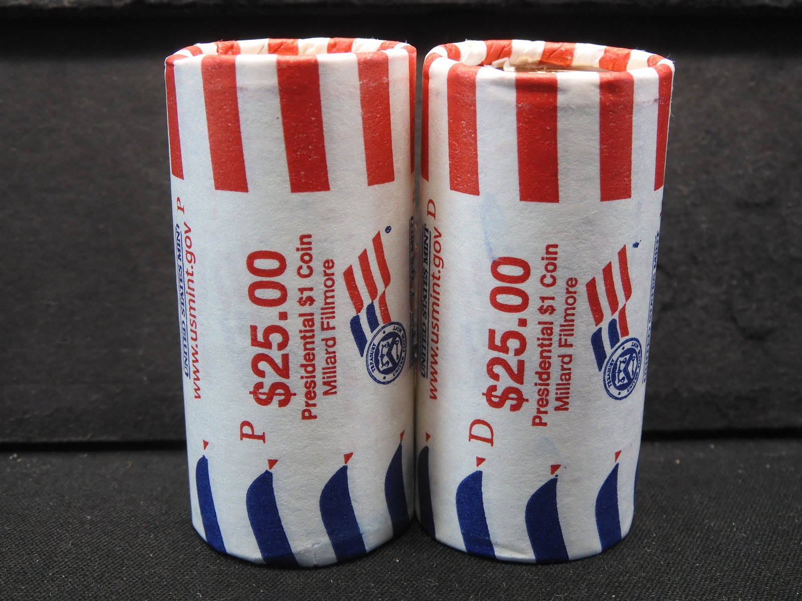 US Mint Rolled Presidential Dollars Millard Fillmore (P & D): US Mint Rolled Presidential Dollars Millard Fillmore (P & D)