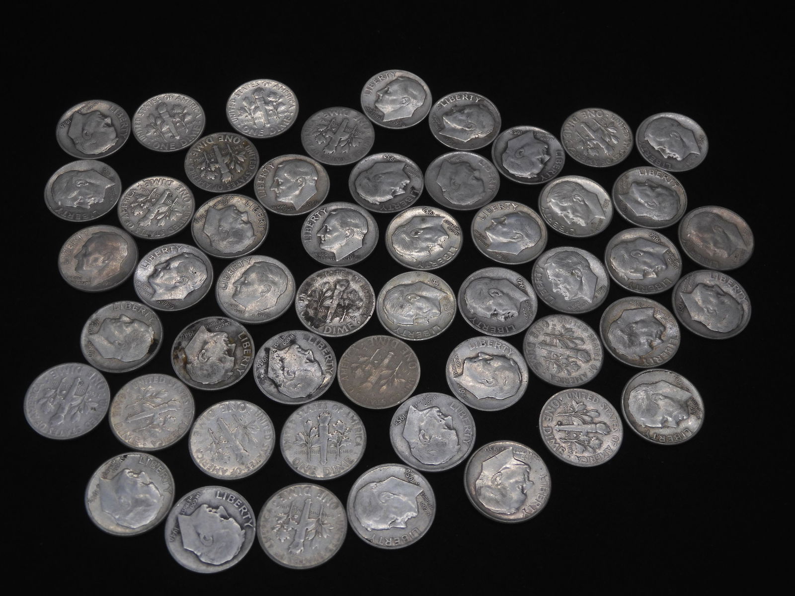 (50) 90% Silver Roosevelt Dimes (1 of 5)