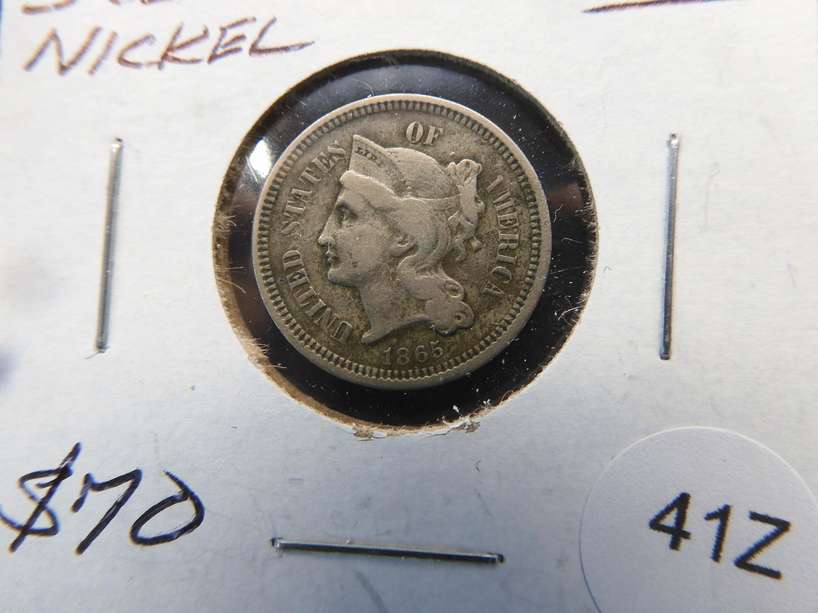 1865 THREE CENT NICKEL 1ST YEAR (1 of 3)