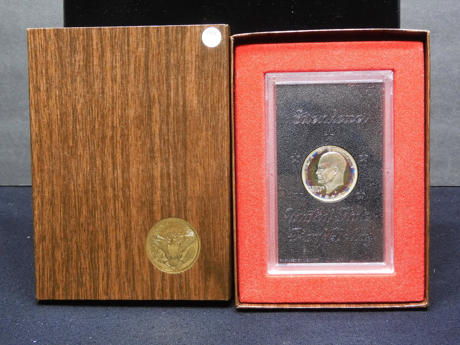 1974-S Eisenhower Proof Silver Dollar In Original 'Brown Box' Gov't Packaging. (1 of 5)