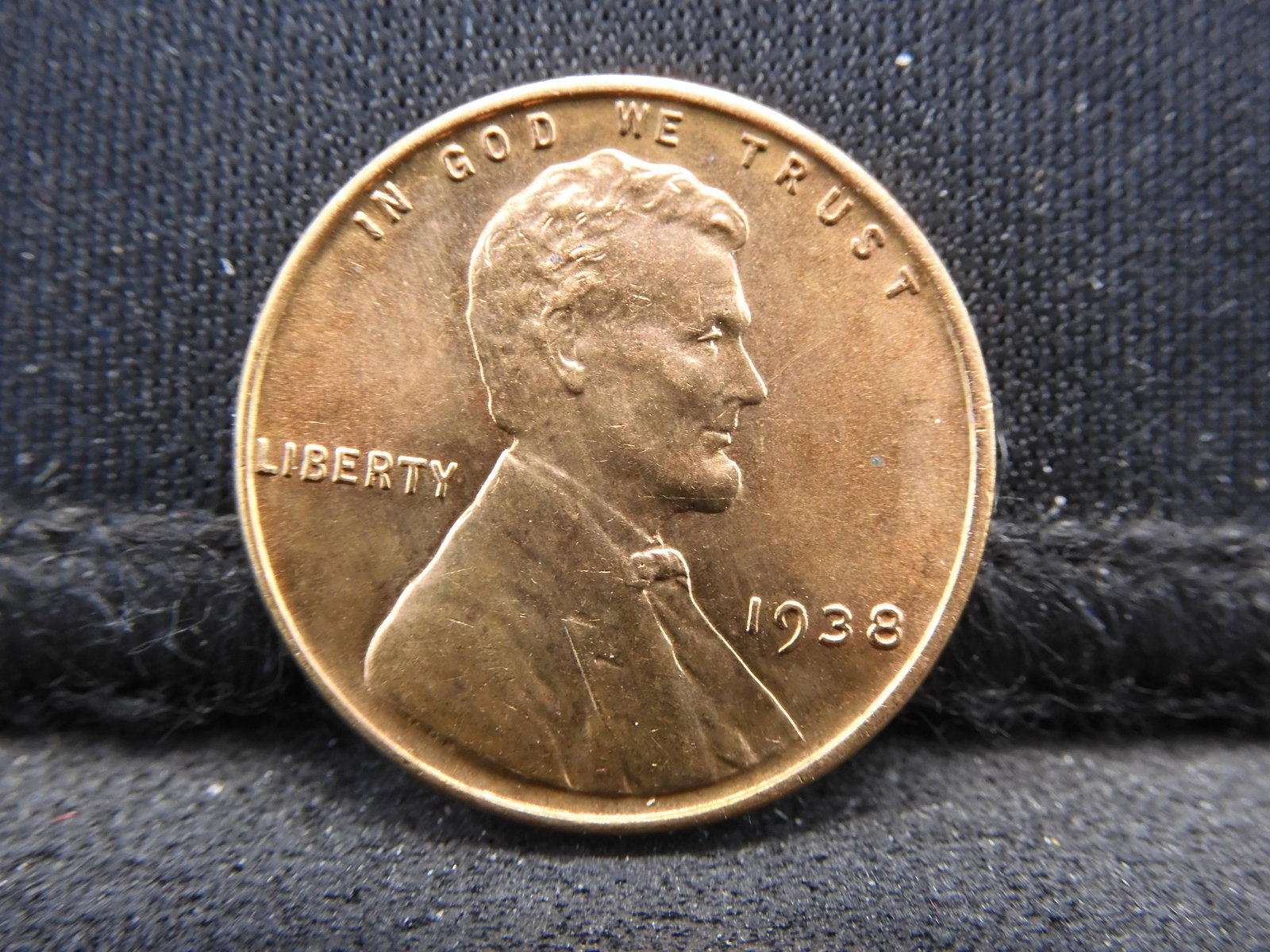 1938 Lincoln Cent.  GEM Red  BU. (1 of 3)