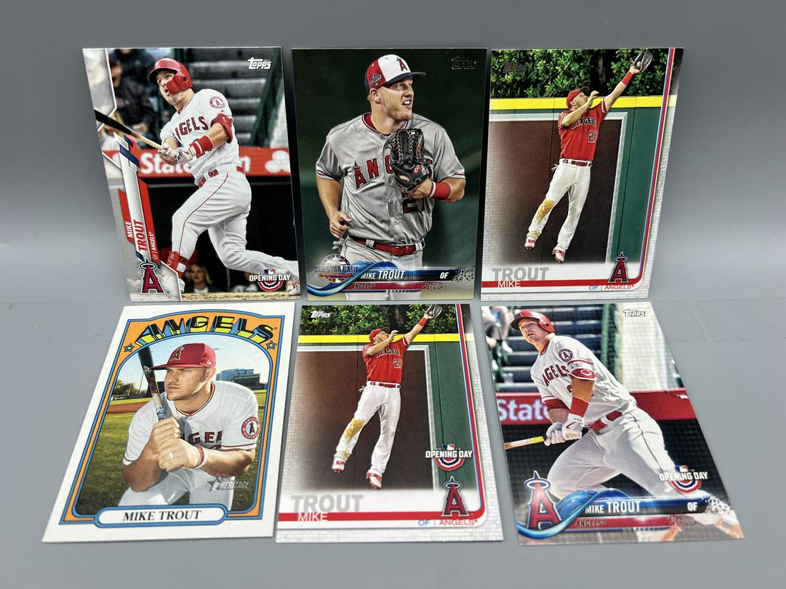 Lot of (6) Assorted Mike Trout Baseball Cards (1 of 2)