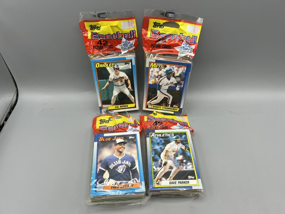 1990 Topps Baseball Lot of 4 Unopened Jumbo Packs (1 of 2)