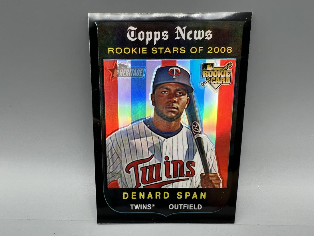 2008 Topps Heritage Black Chrome Refractor Denard Span RC #33/59 (1 of 2)