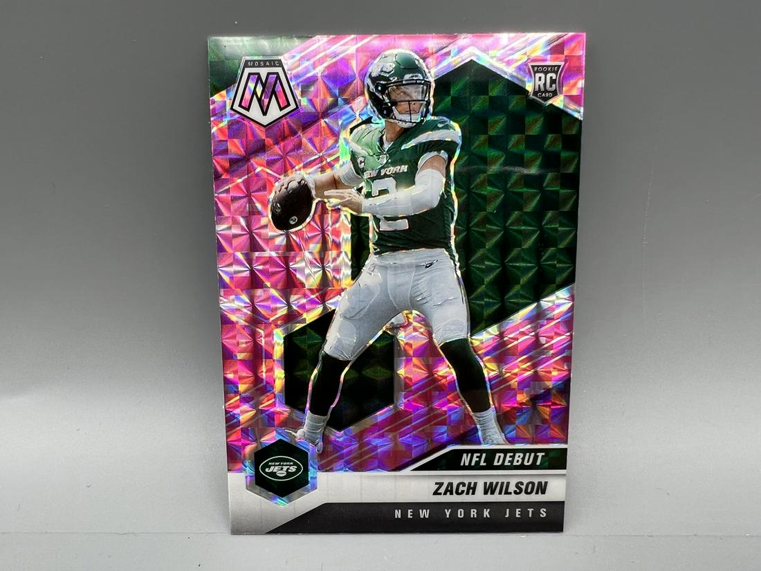 2021 Panini Mosaic Zach Wilson Pink Prizm Refractor Rookie Debut #243 (1 of 2)