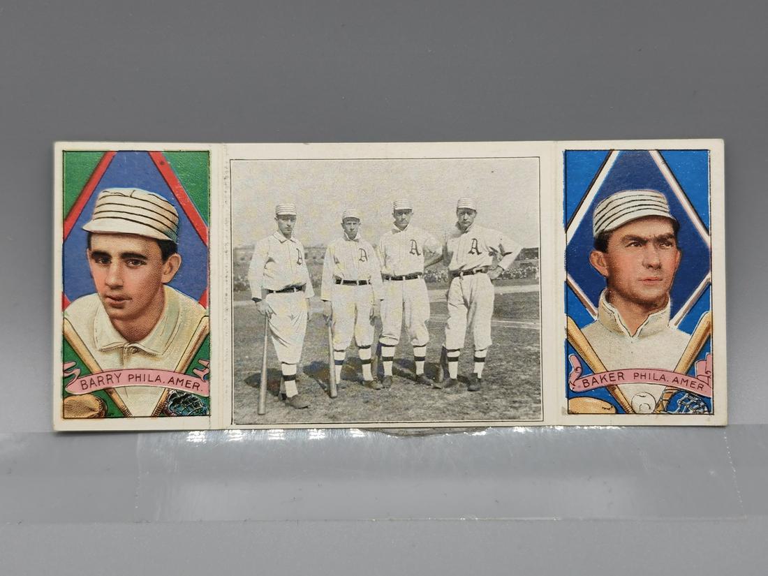 1912 T202 Hassan Triple Folders John Barry/Home Run Baker(HOF) (1 of 2)