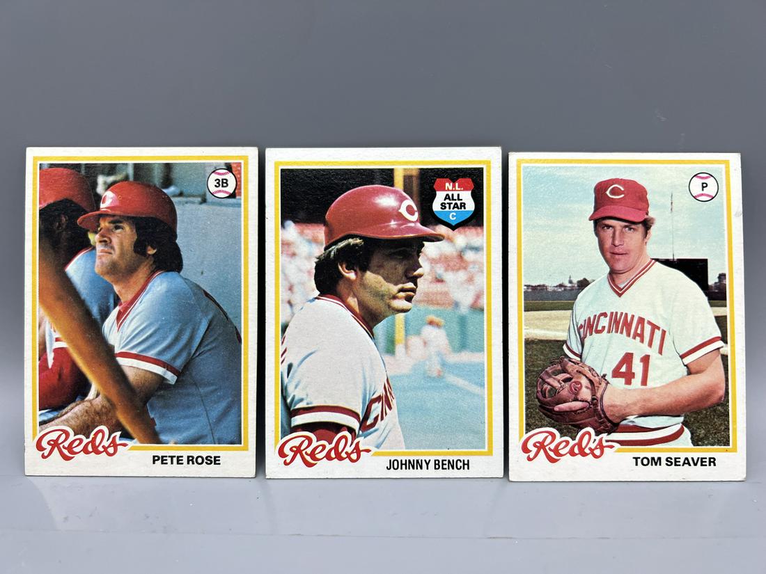 1978 Topps Pete Rose #20, Johnny Bench #700, & Tom Seaver #450 (1 of 2)