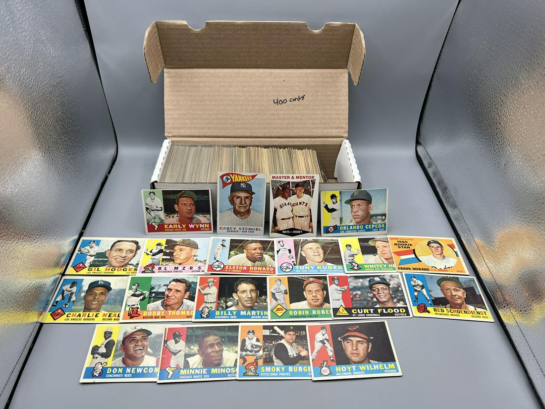 1960 Topps Baseball 400 Card Partial Set W/ Many Stars & High Number Cards - Low to Mid Grade (1 of 17)