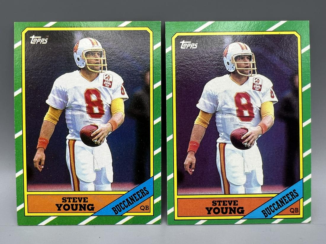 Lot of (2) 1986 Topps Steve Young RCs #374 (1 of 2)
