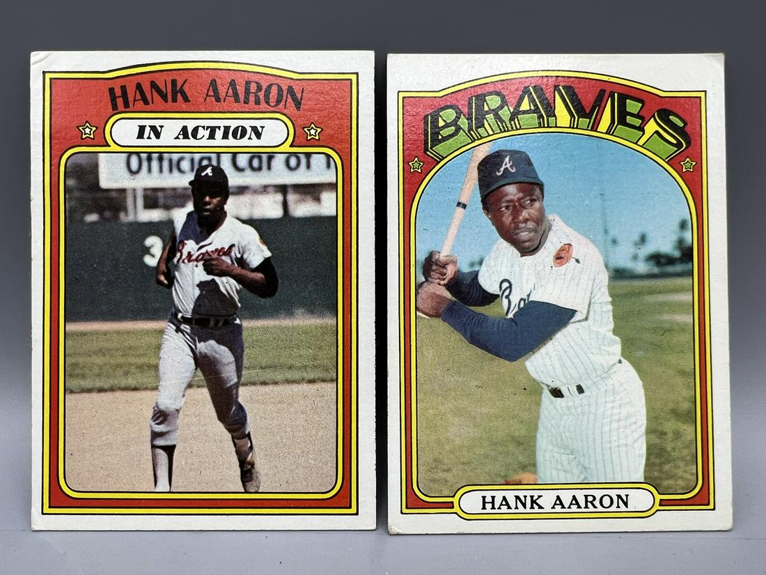 1972 Topps Hank Aaron #299 & In Action #300 (1 of 2)