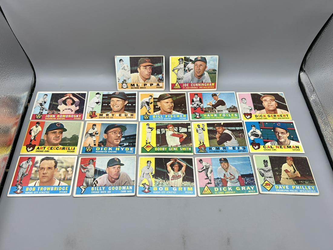Lot of (17) Assorted 1960 Topps Baseball Cards - Varying Conditions (1 of 5)