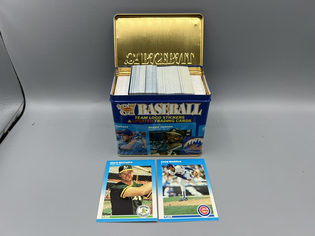 1987 Fleer Update Glossy Complete Set in Tin - Greg Maddux RC, Mark McGwire (1 of 3)