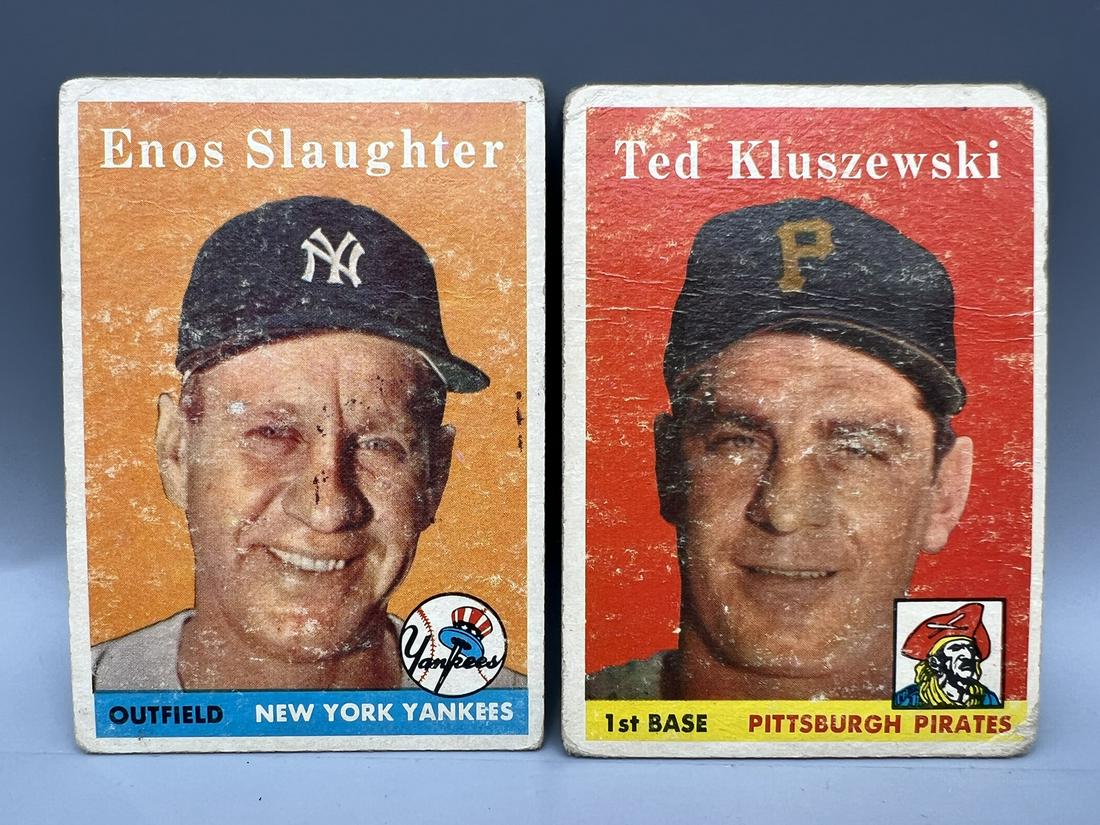 1958 Topps Enos Slaughter #142 & Ted Kluszewski #178 (1 of 2)