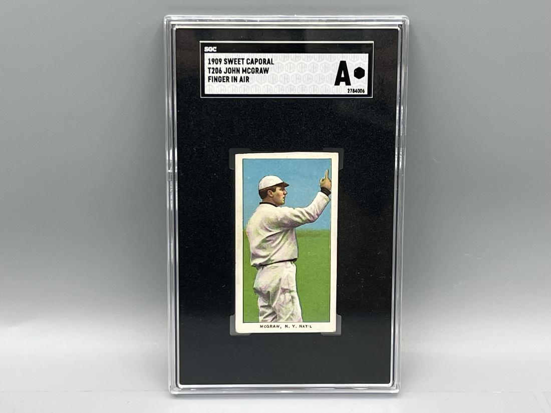 1909 T206 Sweet Caporal John McGraw Finger In Air SGC Authentic (1 of 2)
