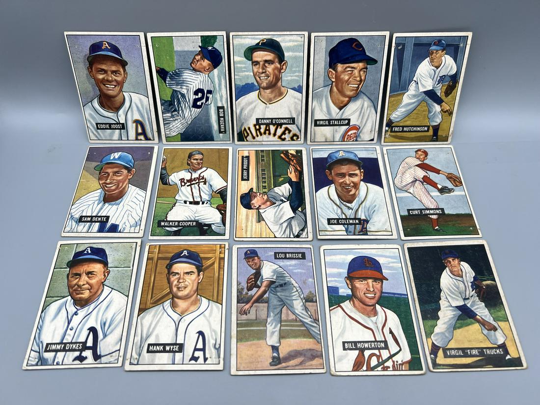 Lot of (15) Assorted 1951 Bowman Baseball Cards - Varying Conditions (1 of 9)
