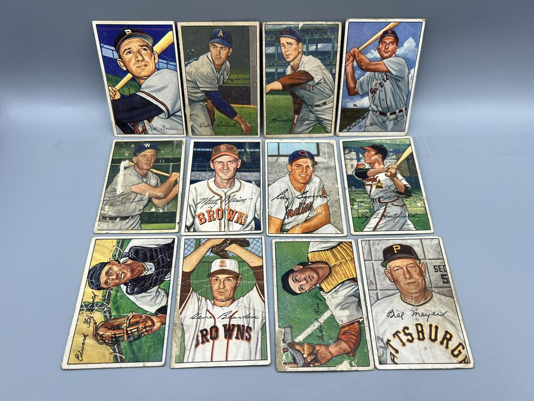 Lot of (12) Assorted 1952 Bowman Baseball Cards - Varying Conditions (1 of 9)