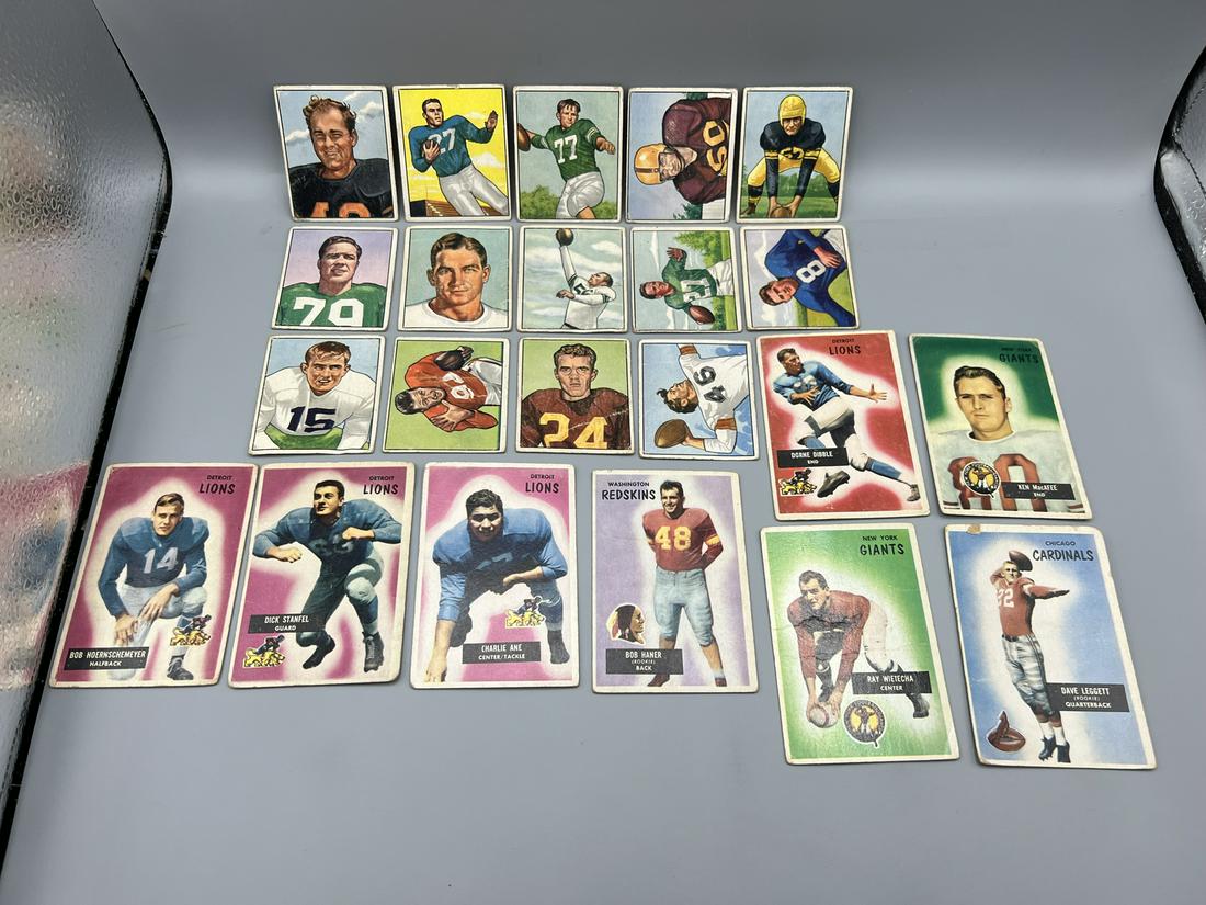 Lot of (22) Assorted 1950-1955 Bowman Football Cards - Varying Conditions (1 of 10)