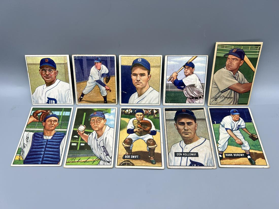Lot of (10) 1950/1951/1952 Bowman Baseball Assorted Cards - Varying Conditions (1 of 5)