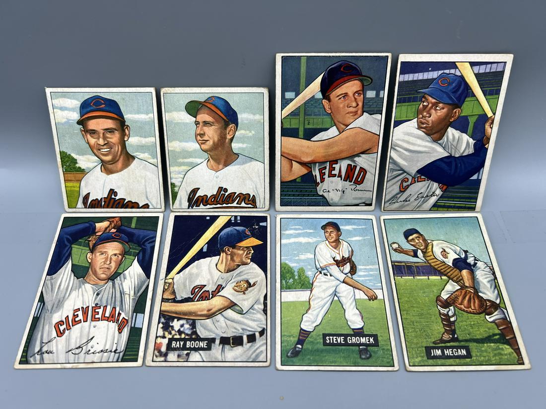 Lot of (8) 1950/1951/1952 Bowman Baseball Assorted Cards - Varying Conditions (1 of 2)