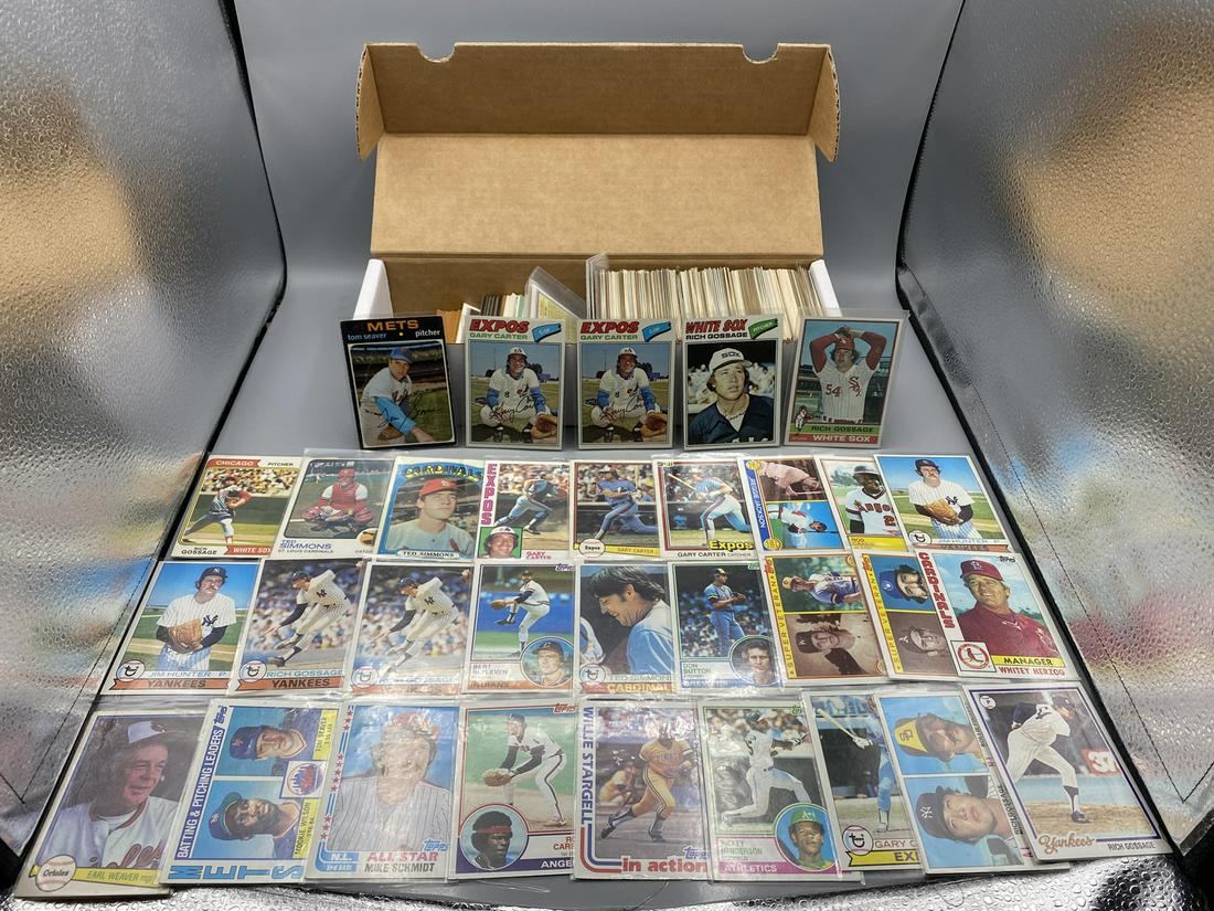 Box of Assorted Vintage Baseball Star Player Cards - Hall of Famers - Varying Conditions (1 of 9)