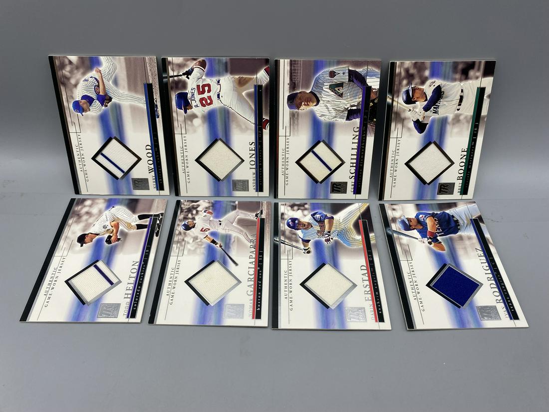 Lot of (8) 2002 Topps Reserve Game Worn Jersey Cards - Todd Helton, Ivan Rodriguez, Nomar (1 of 2)